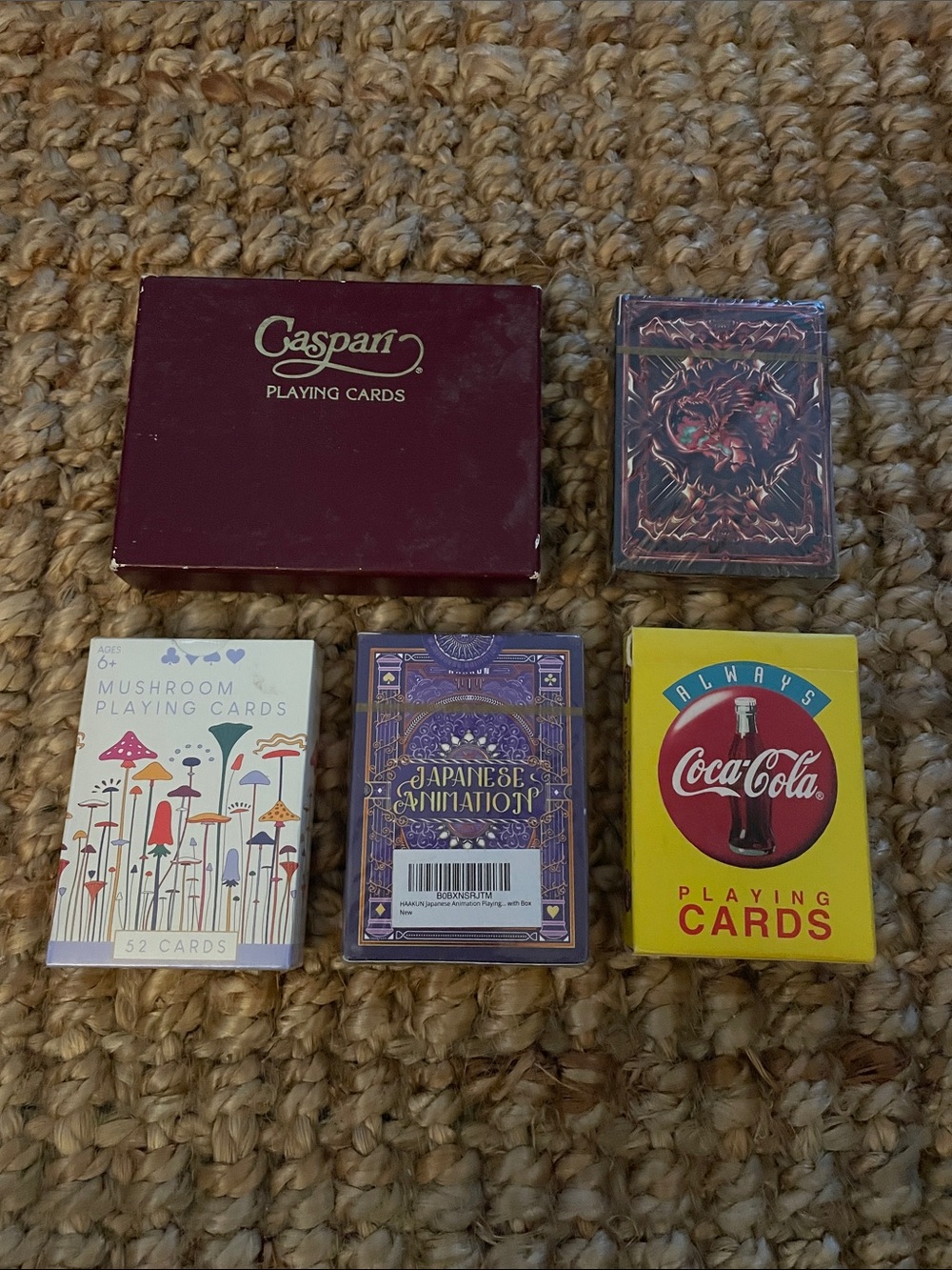 Caspari & Coca-Cola Playing Card Lot - set of 5